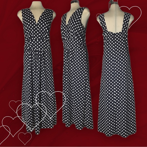 START VIXEN Design Dark Blue and White Polka Dot Dress Size 2X - Picture 2 of 15